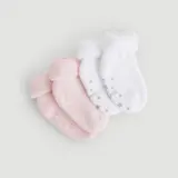 Bout'Chou Paires de Chaussettes en Coton Bio Blanc/Rose T.16-18 x2