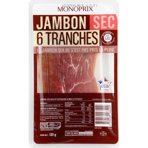 Monoprix Jambon Sec 120g