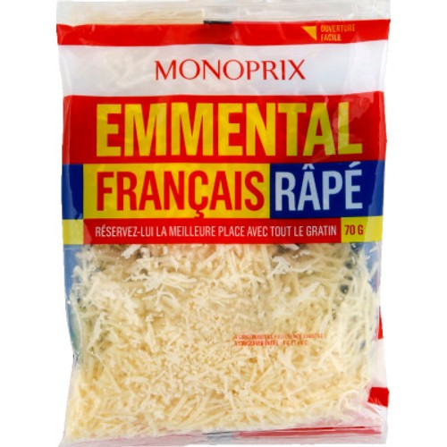 Monoprix Emmental français râpé 3x70g