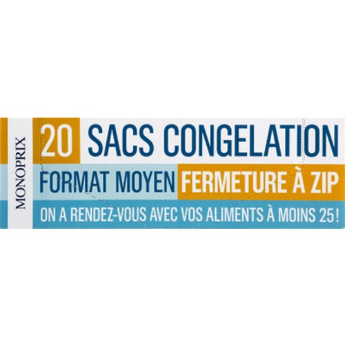 Monoprix Sacs Congélation fermeture à zip x20