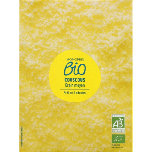 Monoprix Bio Couscous Grain Moyen Prêt En 5Mn 500g