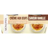 Monoprix Crème aux œufs saveur vanille 4x100g