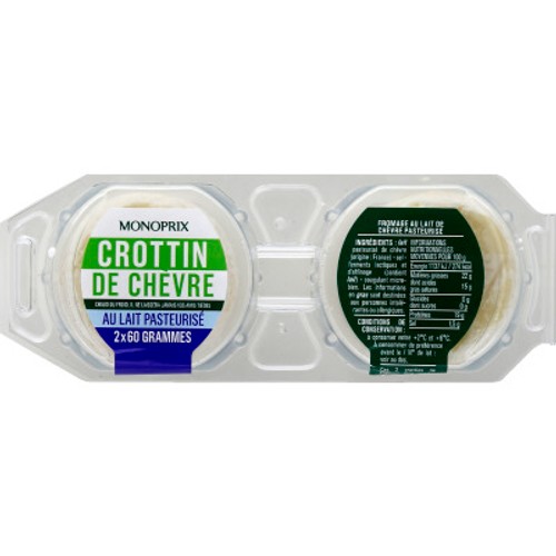 Monoprix Crottin de chèvre 2x60g