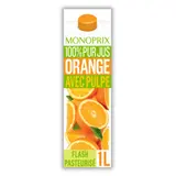 Monoprix Jus d'orange avec pulpe 100% pur jus 1L