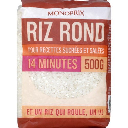 Monoprix Riz Rond Pour Recettes Salées et Sucrées 500g