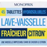 Monoprix Tablettes Hydrosolubles Lave-Vaisselle Fraîcheur Citron x45