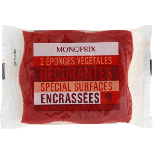 Monoprix Éponges végétales récurantes pour surfaces encrassées x2