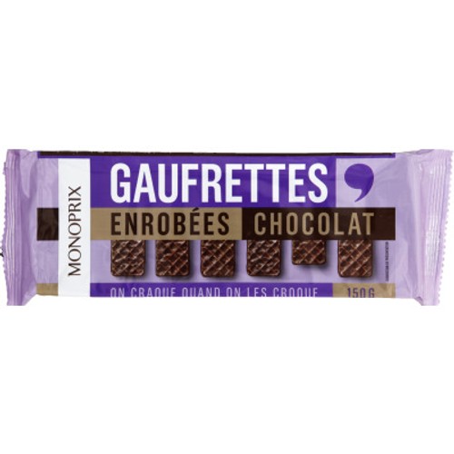 Monoprix Gaufrettes Enrobées Chocolat 150g