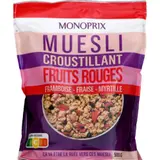 Monoprix Pépites de céréales croustillantes aux fruits rouges 500g