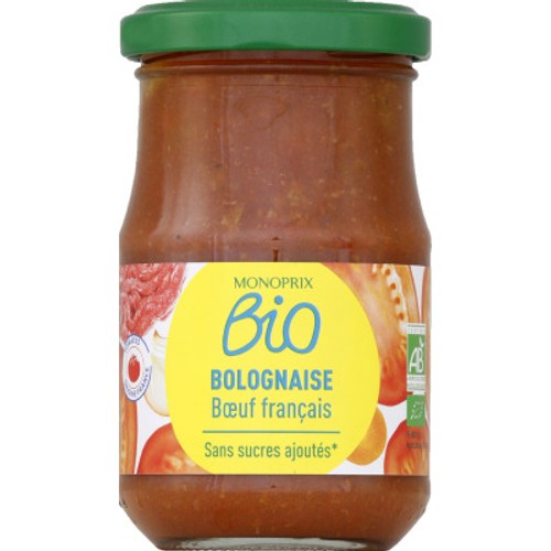 Monoprix Bio Sauce bolognaise bœuf français sans sucres ajoutés 200g