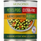 Monoprix Petits Pois Extra-Fins & Jeunes Carottes À L'Etuvée 530g