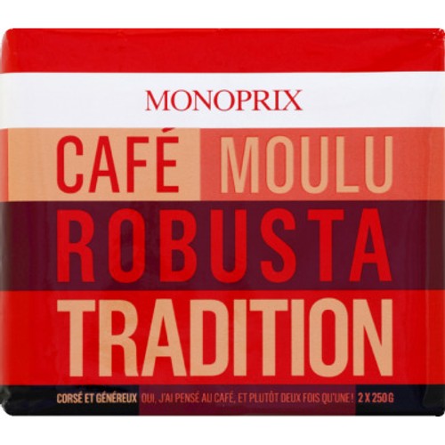 Monoprix Café Moulu Robusta Tradition 2x250g