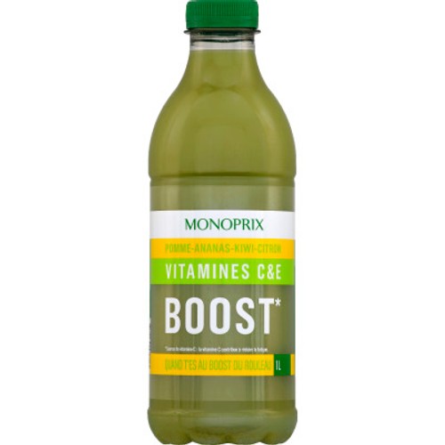 Monoprix Jus Detox vitamines C&E pomme, ananas, kiwi, citron 1L