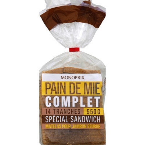 Monoprix Pain de mie complet 550g