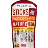 Monoprix Sticks Saucissons Sec Pur Porc Nature 100g