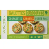 Monoprix Galettes de courgettes, carottes et petits pois 300g
