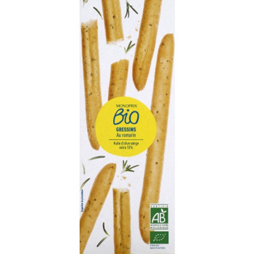 Monoprix Bio Gressins au romarin 120g