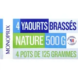 Monoprix Yaourt Brassé nature 4x125g