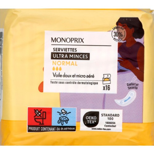 Monoprix Serviettes ultra-minces Normal x16