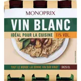 Monoprix Vin Blanc Spécial Cuisine 3x25cl