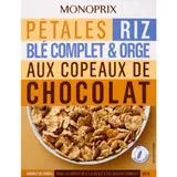 Monoprix Pétales De Riz & Blé Complet Aux Copeaux De Chocolat 300g