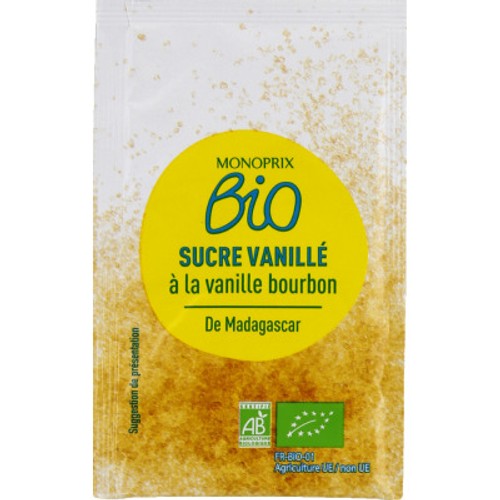Monoprix Bio Sucre vanillé à la vanille Bourbon de Madagascar 5x7,5g