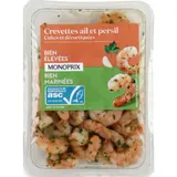 Monoprix Crevettes Décortiquées Cuite Sauce Ail Et Persil 100g