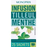 Monoprix Infusion Tilleul Menthe 25 Sachets 40g