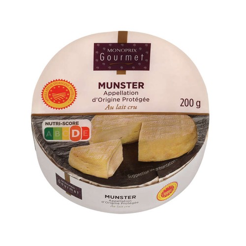 Monoprix Gourmet Munster Aop au Lait Cru 200g