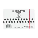 Monoprix Maison 50 Enveloppes Pour Carte De Visite, 9X14Cm, Bord Autocollant