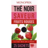 Monoprix Thé Noir Saveur Fruits Rouges 25 Sachets 40g