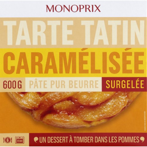 Monoprix Tarte Tatin Caramélisée Pâte Pur Beurre Surgelée 600g