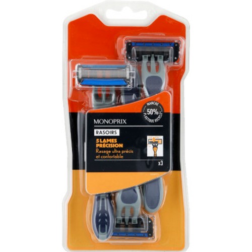 Monoprix Rasoirs Jetables Ultra Précis 5 Lames x3