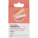 Monoprix Pansements Chair Et Transparents x40