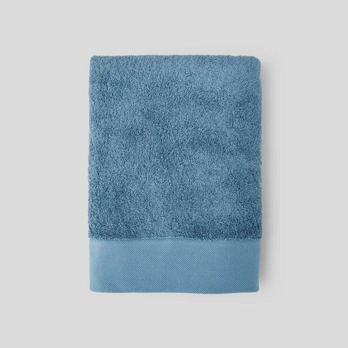 Monoprix Maison Drap de Bain, Couleur Tempête, Coton Bio