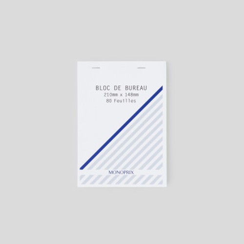 Monoprix Maison Bloc Notes, 14,8X21cm, Petits Carreaux, 80 Pages, 80g/m²