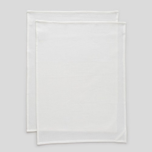 Monoprix Maison 2 Torchons Petit Nid D'Abeille, Blanc