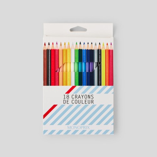 Monoprix Maison 18 Crayons De Couleurs, 18Cm