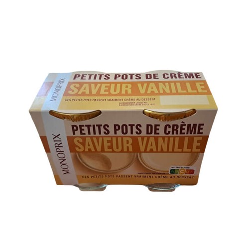 Monoprix Pot de crème vanille 4x100g