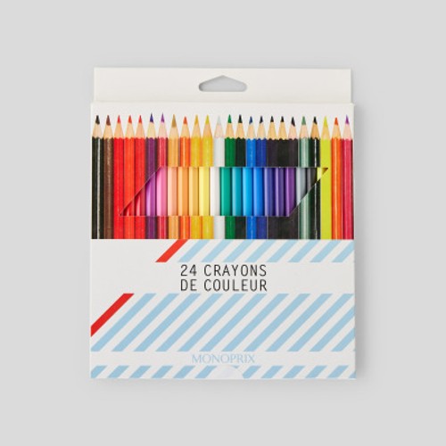 Monoprix Maison 24 Crayons De Couleur 18Cm