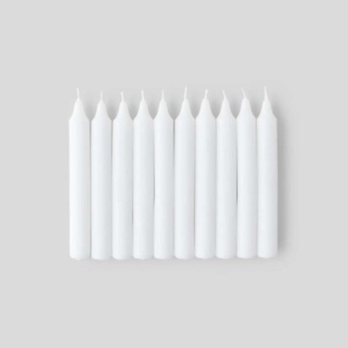 Monoprix Maison Bougies Non Parfumées X10, Blanc