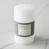 Monoprix Maison Bougie Non Parfumée, Coulée, Teintée Dans La Masse, Finition Brute, 7X12Cm, Blanche