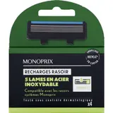 Monoprix Recharges rasoir 5 lames en acier inoxidable