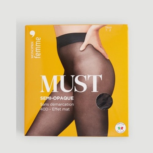 Monoprix Collant Noir Semi Opaque Taille 3