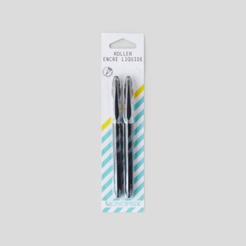Monoprix Stylo Roller Encre Liquide Noir
