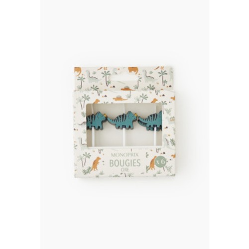 Monoprix Bougies Dinosaures x3
