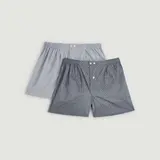 Monoprix Lot de 2 Caleçons Geo Rayures Marine Taille S