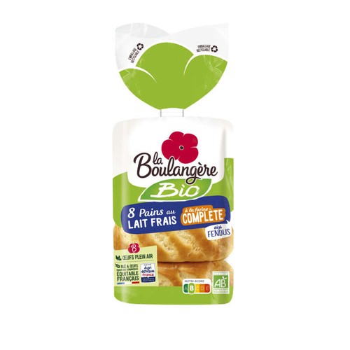 La Boulangère Pains au lait complet Bio 280g