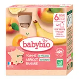 Babybio Compote Pomme Abricot Banane Dès 6 Mois 4x90g