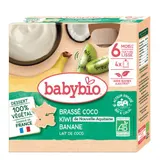 [Par Naturalia]  Babybio Dessert Brassé Bio Coco Kiwi d'Aquitaine & Banane Dès 6 mois 4x85g